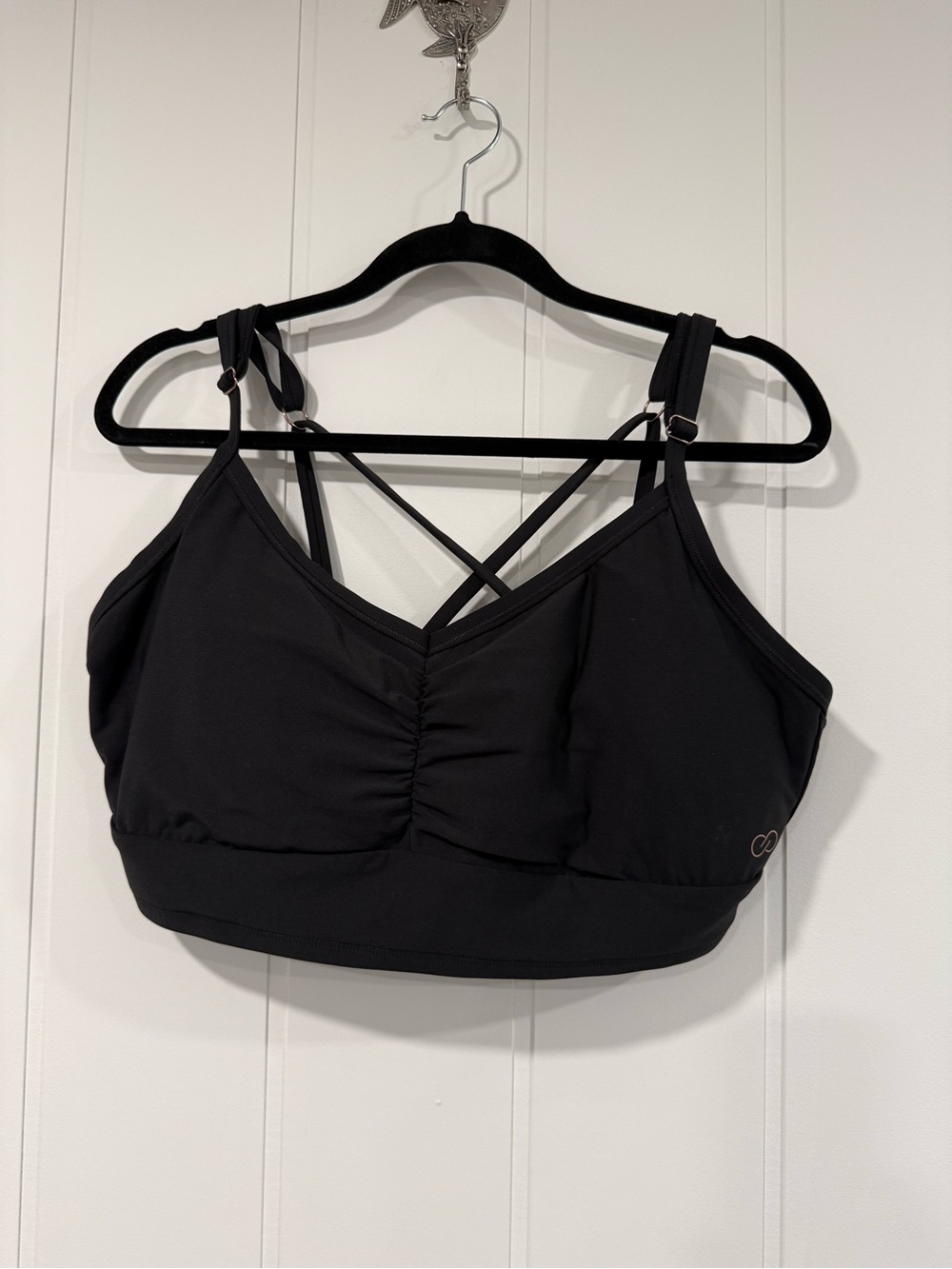 CALIA by Carrie Underwood Black Crossback Swim Top